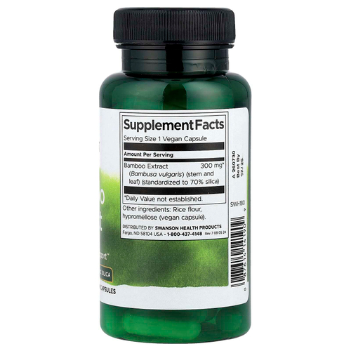 Swanson, Экстракт бамбука, 60 веганских капсул (300 мг на капсулу)