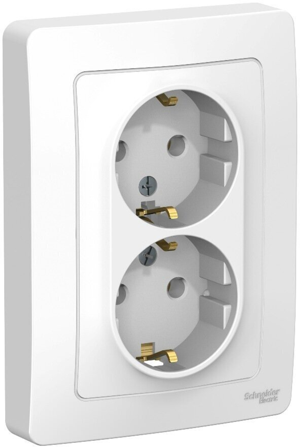 Розетка двухместная скрытой установки BLANCA 16А IP20 250В с заземлением  белая SCHNEIDER ELECTRIC
