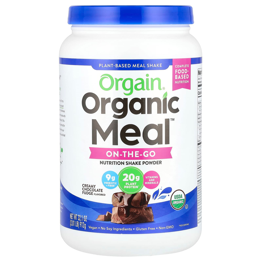 Orgain, Organic Meal ™, питательный растительный порошковый коктейль для еды, шоколадная помадка со сливками, 912 г (2,01 фунта)