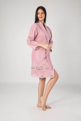 Халат женский махровый 4125 пудра  NUSA Турция