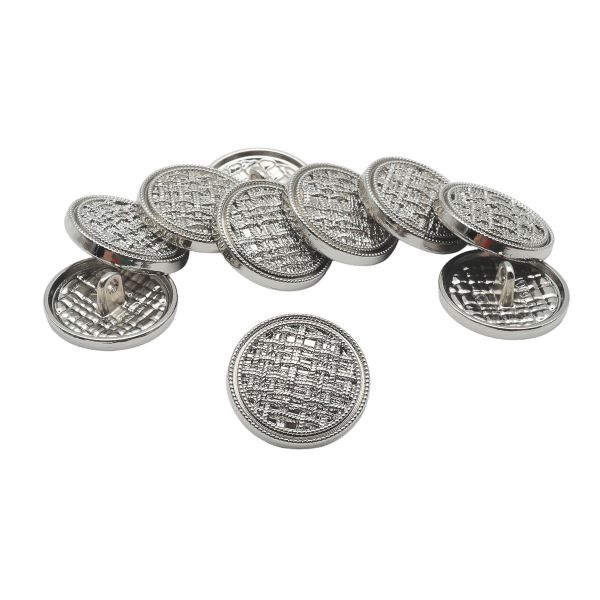 Пуговицы металл на ножке 32L=20 мм, Silver (серебристый), 10 шт, MP06