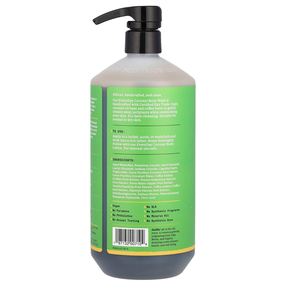 Alaffia, Everyday Coconut, гель для душа, для нормальной и сухой кожи, чистый кокос, 950 мл (32 жидк. унц.)