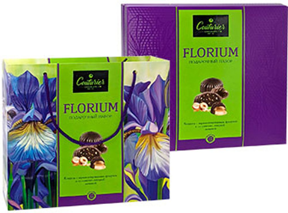 Ассорти шок.конфет Florium Ирисы с орехами и сливочно-ликерной начинкой в сумке 170г