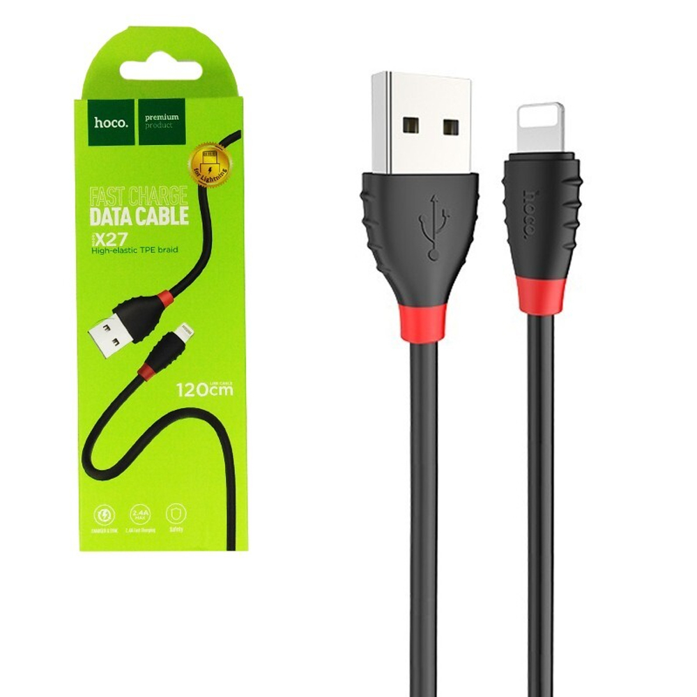 Кабель USB - Lightning HOCO X27 (черный) 1м