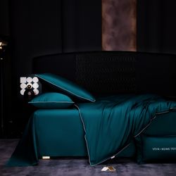 Комплект постельного белья Однотонный Сатин Премиум «Бирюзовая гармония»