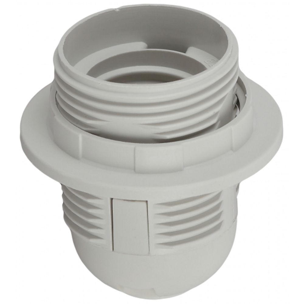 Патрон ЭРА Е27 с кольцом пластик, белый