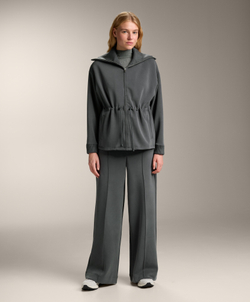 Oysho Длинная куртка из модала с начесом, антрацитово-серый