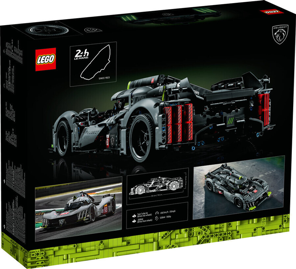 Конструктор LEGO Technic 42156 Гиперкар PEUGEOT 9X8 24H Le Mans Hybrid