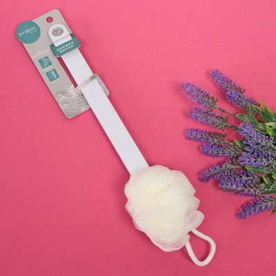 Мочалка массажная «Жемчуг» на пластиковой ручке, размер мочалки 36*11см