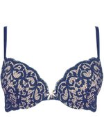 Кружевной бюстгальтер с формованными чашками Amy (Размер: 32D) (Цвет: черный с розовым)