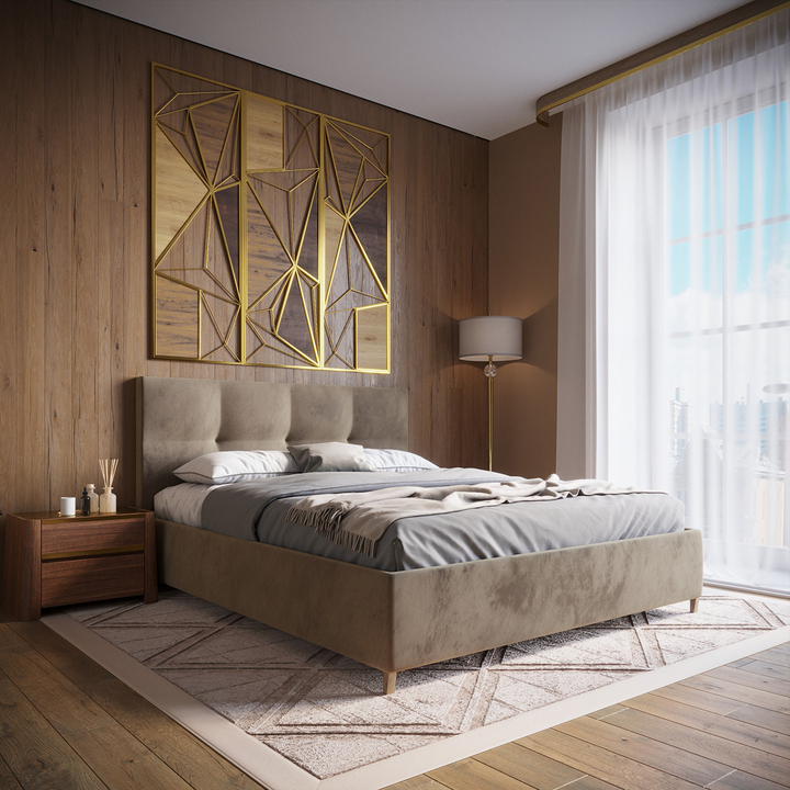 Двуспальная кровать с настилом Оптима, 140х200