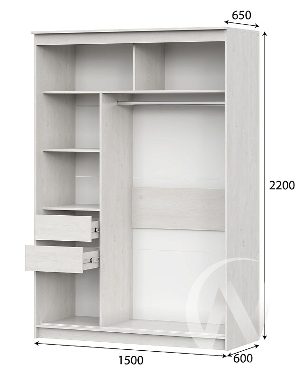 Шкаф-купе №25 1,5 Грей