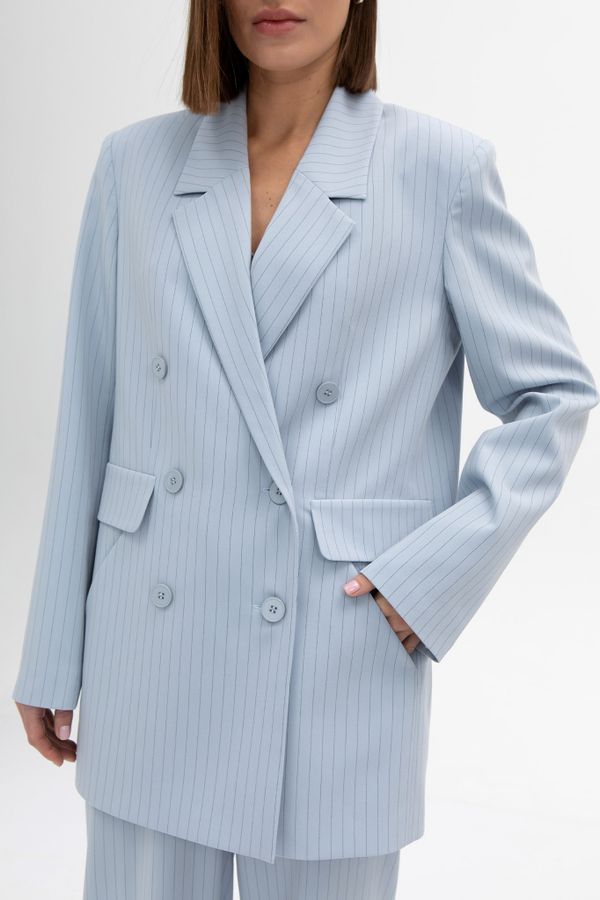 Жакет двубортный в полоску