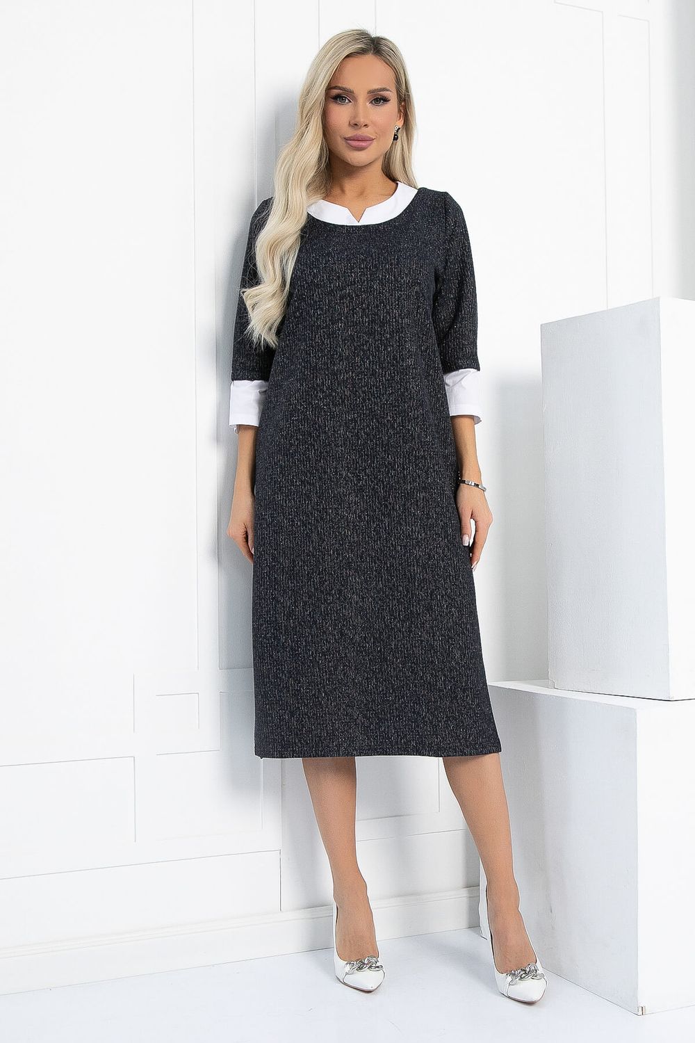Платье Нежный акцент (черно-белое) П12829-18М LT Collection