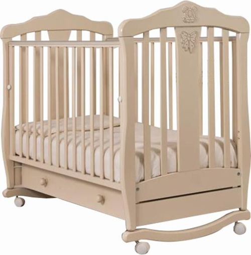 Детская кроватка Гандылян Доминик колесо-качалка 120x60 см слоновая кость