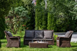 "Гляссе" лаунж-зона из искусственного ротанга, цвет коричневый