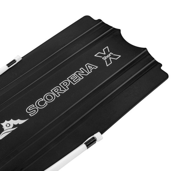 Ласты Scorpena F1 Short черные с белыми калошами