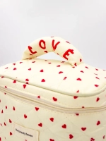 COSMETIC BAG - КОСМЕТИЧКА ТКАНЕВАЯ "LOVE" В КРАСНОЙ ГАММЕ