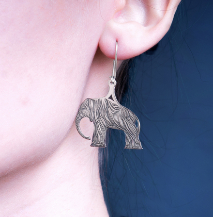 Серьги-подвески "Слоны"
