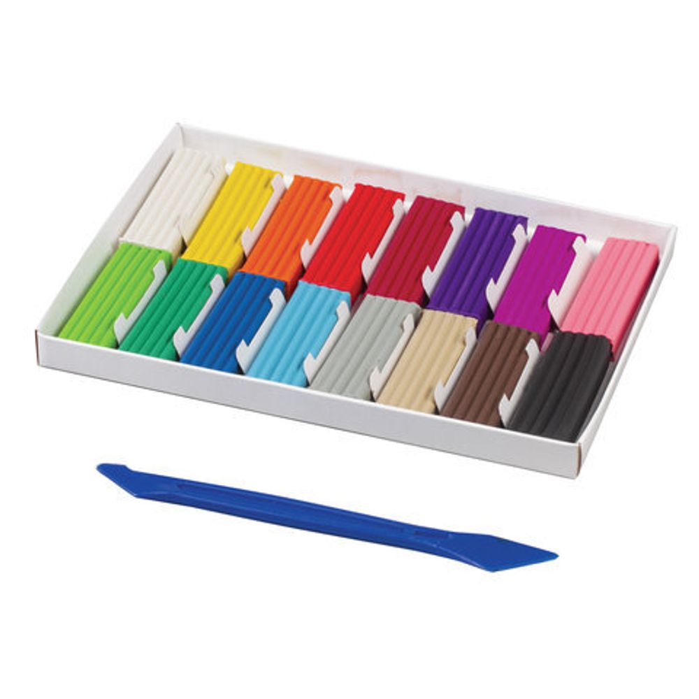 Пластилин классический ГАММА "Классический", 16 цветов, 320 г, со стеком, картонная упаковка, 281034