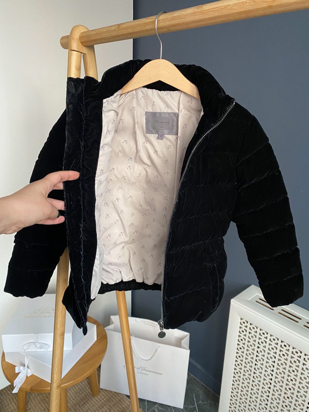 Бархатная пуховая куртка Bonpoint, 116