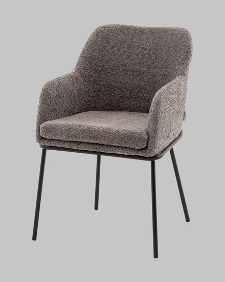 Стул с подлокотниками Кози new ткань букле тёмно-серый