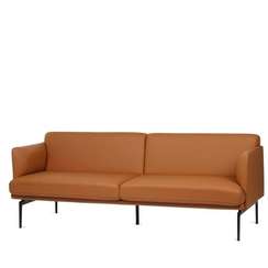 Диван Bisq 211 см, коричневая кожа