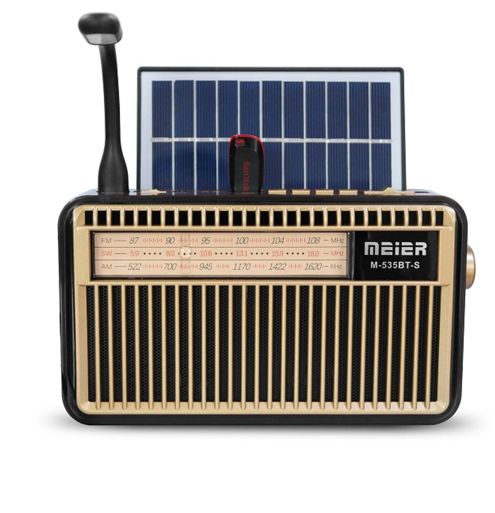 Радиоприемник Meier M-535BT-S USB (солнечная панель)