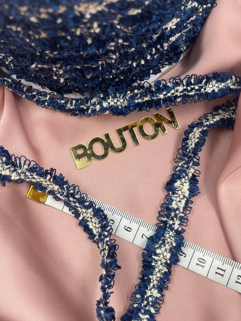 Тесьма синяя с люрексом (узкая) 12 мм