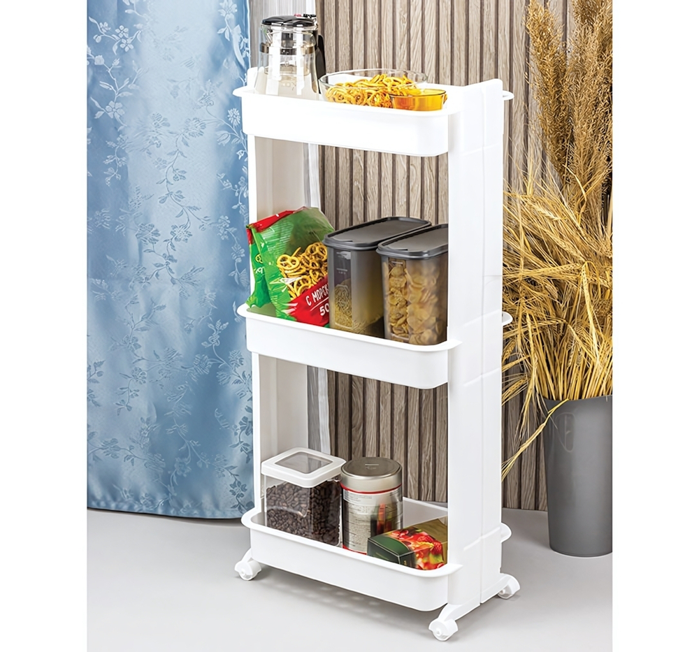 Стойка на колесах широкая (3 секции) М2733, белый