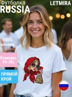 Футболка с принтом Матрёшка