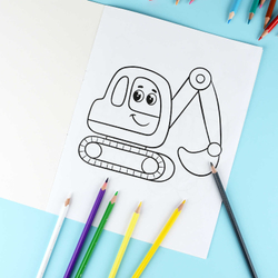 Книжка-раскраска для детей. Серия "Моя первая раскраска" ВЕСЕЛЫЙ ТРАНСПОРТ