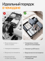 Дорожный набор органайзеров 8 шт-серый, для чемодана и путешествий