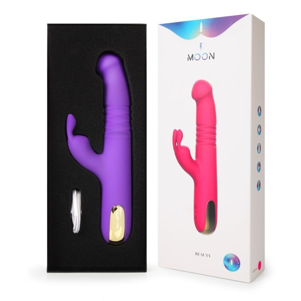 Вибратор-кролик I-MOON MY-206 с ротацией и толчками, 22,4 см