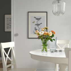 IKEA SMÄLLSPIREA  (ИКЕА СМÄЛЛСПИРЕА)  -  Ваза, прозрачное/узорчатое стекло, 17 см