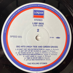 Винтажная виниловая пластинка LP The Rolling Stones Big Hits (High Tide And Green Grass) (Japan 1988) (No Obi)