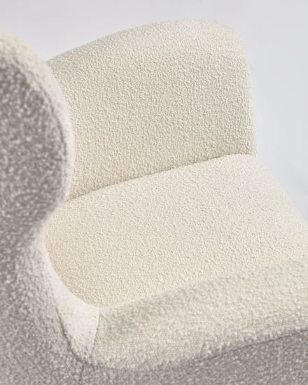 Patio Кресло из белого флиса с ножками из натурального каучука Испания