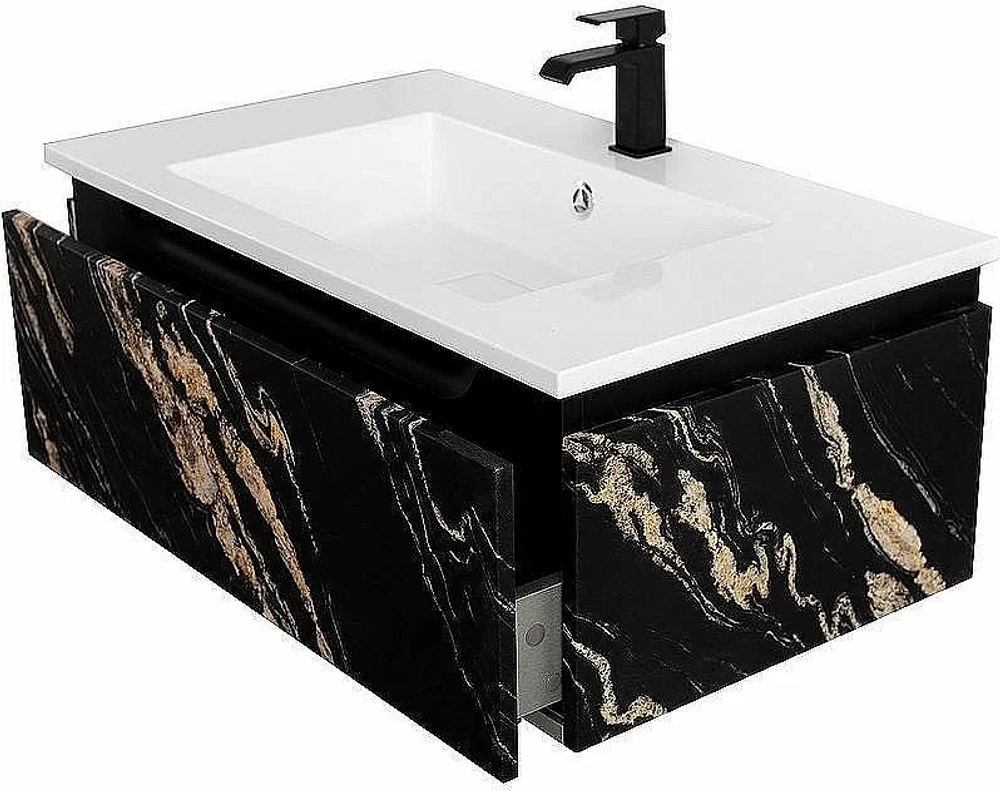 Тумба с раковиной Cezares Slider 80 SLIDER-800-1C-SO-NF черный фьюжн