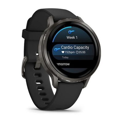 Смарт-часы GARMIN VENU 4, Amoled, 41мм Slate with Black Silicon с силиконовым ремешком 010-03013-02