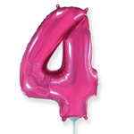 Шар фольгированный Цифра 4 40 см (Фуксия)