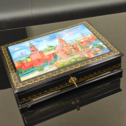 Шкатулка с ручной росписью для документов формат А4 "Москва"