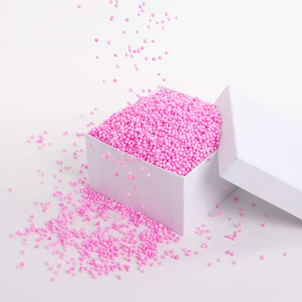 Шарики пенопласт, Розовый, 2-4 мм,
