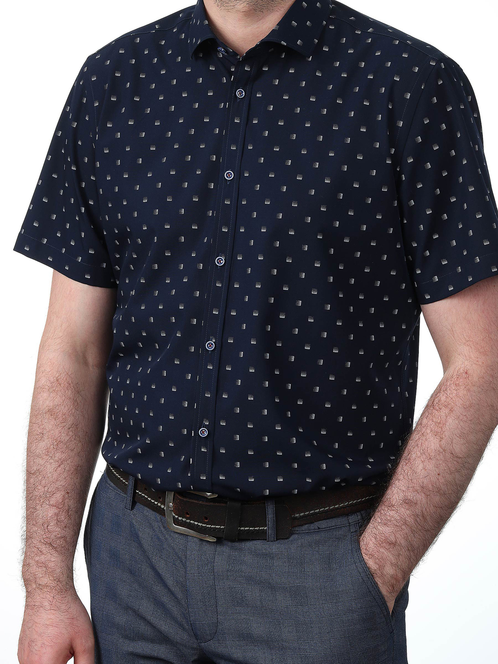 Сорочка мужская VESTER короткий рукав, бамбуковое волокно 73615 40