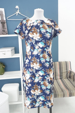 Платье MAGDA синее с цветочным принтом 46 размер, новое