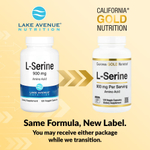 California Gold Nutrition, L-серин, 900 мг, 120 растительных капсул
