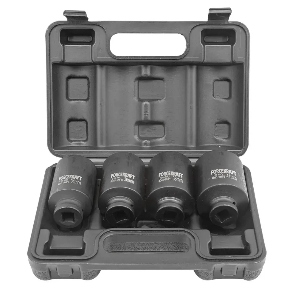 Головки ударные глубокие, набор 4пр., 1/2''(12гр.) FORCEKRAFT FK-4045-9MPB