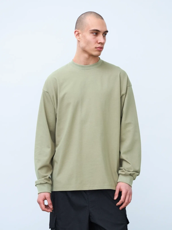 Лонгслив оверсайз (болотный) 230 г