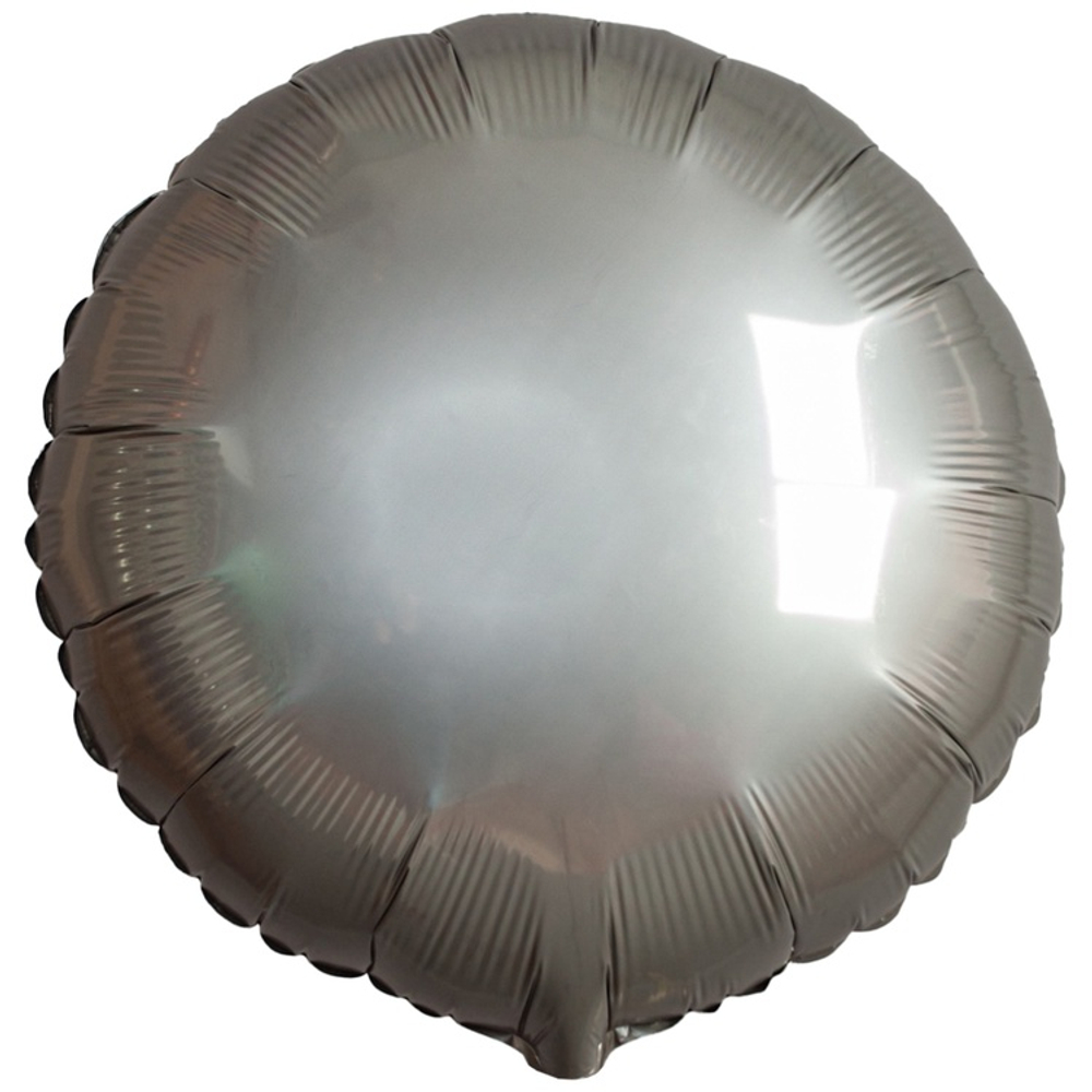 Шар фольгированный Круг 46 см (Серебряный)