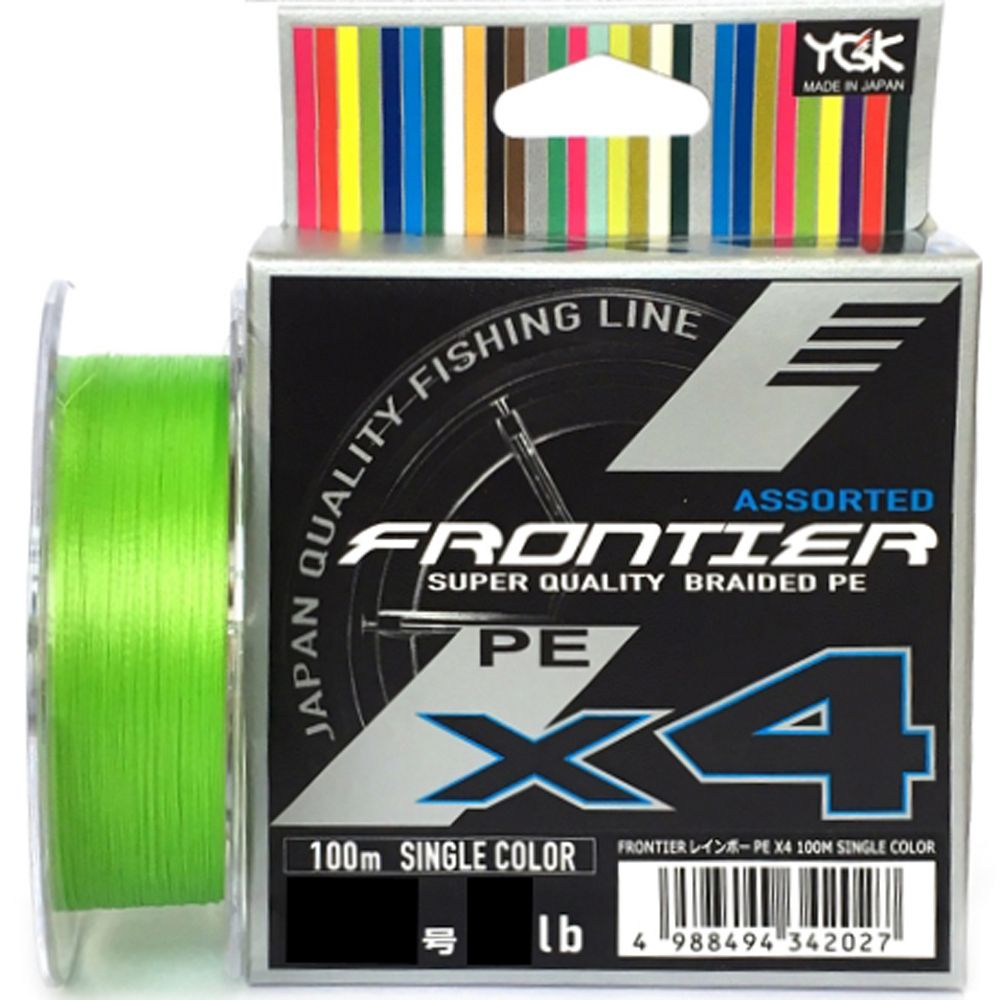 Шнур YGK FRONTIER ASSORTED X4 100m (мультиколор) #0.6/0.128mm 6lb/2.7kg