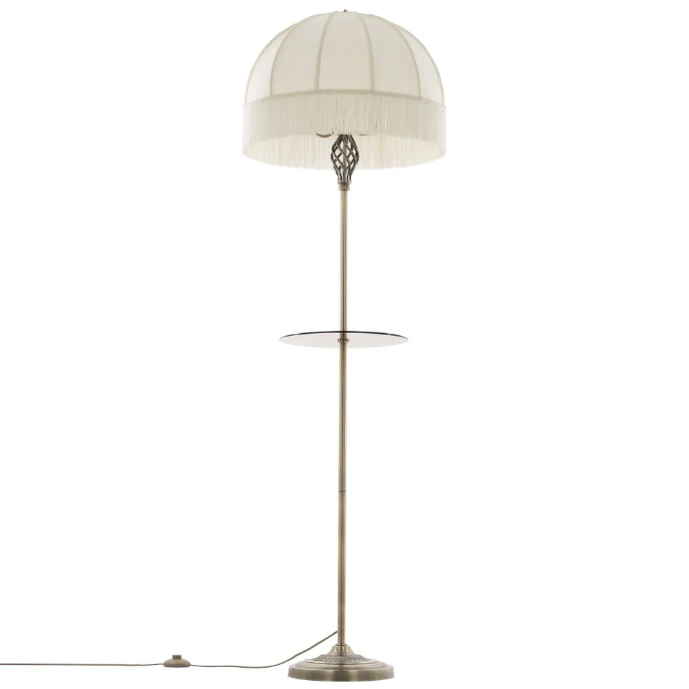 Citilux Базель CL407931T Торшер бронза со столиком и бежевым абажуром